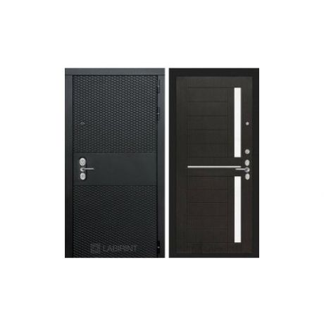 Входная металлическая дверь Лабиринт Блэк CISA 02 (Чёрный кварц / Венге)