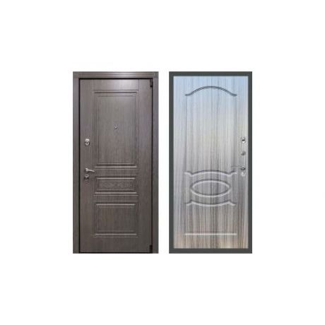 Дверь входная (стальная, металлическая) Сенатор Премиум S Лиственница ФЛ-128 "Сандал серый"