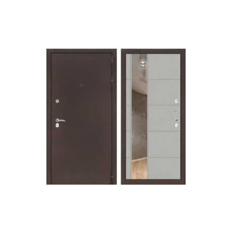 Входная металлическая дверь Лабиринт Классик Антик медь с зеркалом 19 Грей софт
