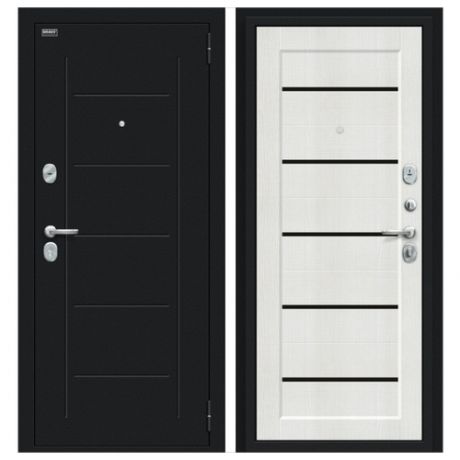 Входная дверь Браво/Dveri Bravo/Борн Букле черное/Bianco Veralinga, двери браво 2050x960 правая