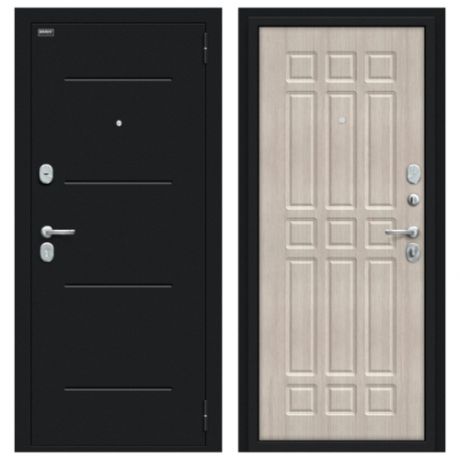 Входная дверь Браво/Dveri Bravo/Мило 104.52 Букле черное/Cappuccino Veralinga, двери браво 2050x960 левая