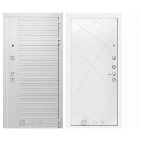 Входная металлическая дверь Лабиринт PIANO WHITE 24 Белый софт