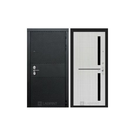 Входная металлическая дверь Лабиринт Блэк CISA 02 (Чёрный кварц / Сандал белый)
