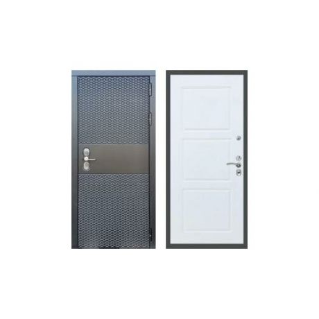 Дверь входная (стальная, металлическая) Сенатор Black CISA ФЛ-3 "Силк сноу"