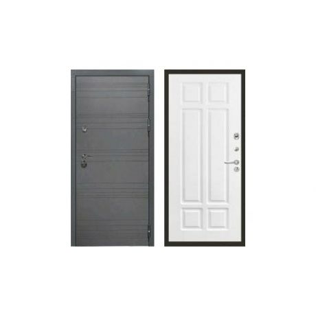 Дверь входная (стальная, металлическая) Лекс Сенатор 3 "Софт графит" 89 "Софт белый снег"
