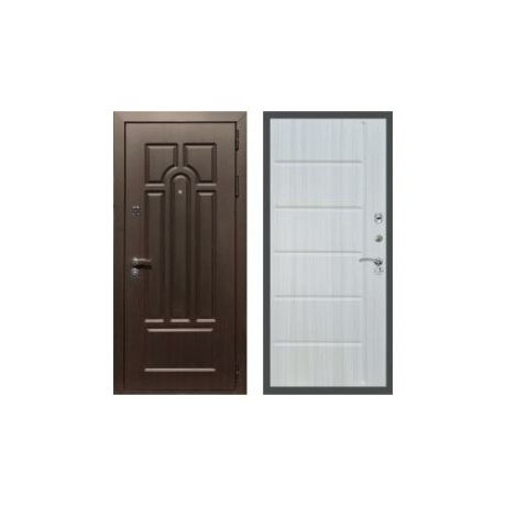 Дверь входная (стальная, металлическая) Сенатор Эврика ФЛ-102 "Сандал белый"