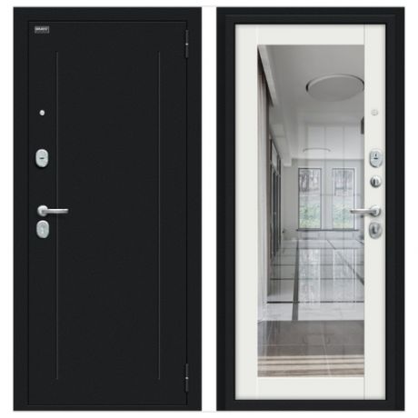 Входная дверь Браво/Dveri Bravo/Флэш Kale Букле черное/Off-white, двери браво 2050x860 левая