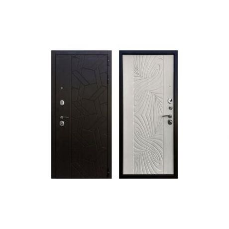 Дверь входная (стальная, металлическая) Ратибор Витраж 3К "Лиственница бежевая"