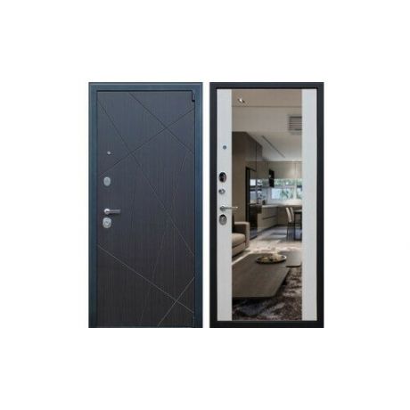 Входная металлическая дверь АСД Вектор с зеркалом Белая лиственница