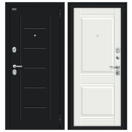 Входная дверь Браво/Dveri Bravo/Некст Kale Букле черное/Off-white, двери браво 2050x860 правая