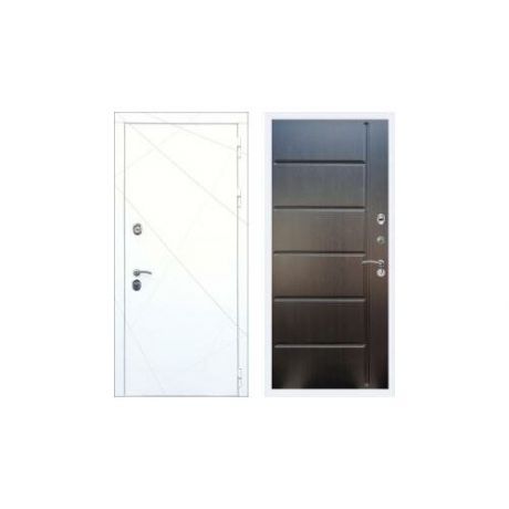 Дверь входная (стальная, металлическая) Rex 13 Белый ФЛ-102 "Венге"
