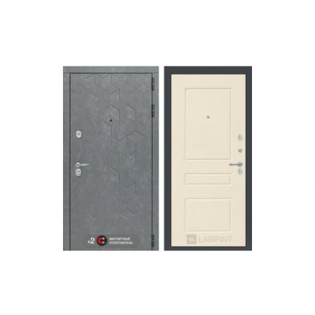 Входная металлическая дверь Лабиринт Бетон 03 Крем софт