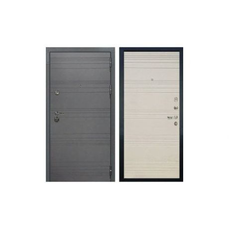 Входная металлическая дверь Лекс Сенатор 3К Софт графит Дуб фактурный кремовый №63