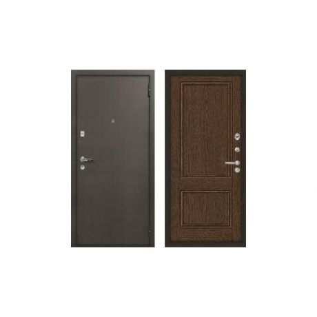 Дверь входная (стальная, металлическая) Лекс 1А с панелью 57 Энигма "Орех"