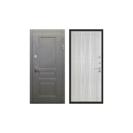 Дверь входная (стальная, металлическая) Интекрон Брайтон "Дуб графит" L5 "Сандал белый"