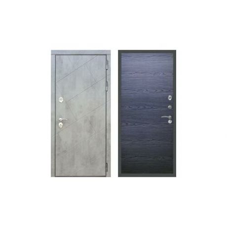 Дверь входная (стальная, металлическая) Rex 22 Гладкая (без фрезеровки) "Дуб тангенальный чёрный"
