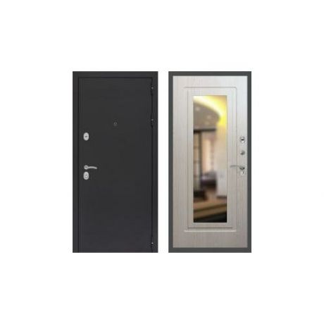 Дверь входная (стальная, металлическая) Сенатор Практик 3К Черный муар ФЛЗ-120 "Беленый дуб"
