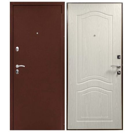 Входная дверь стандарт оптима альфа Левая 2050x860 Антик медный / Белое дерево