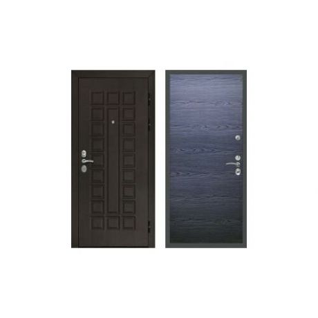Дверь входная (стальная, металлическая) Сенатор Престиж 3К CISA Гладкая (без фрезеровки) "Дуб тангенальный чёрный"