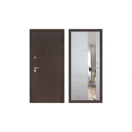 Дверь входная (стальная, металлическая) Labirint Classic "Антик медный" с зеркалом