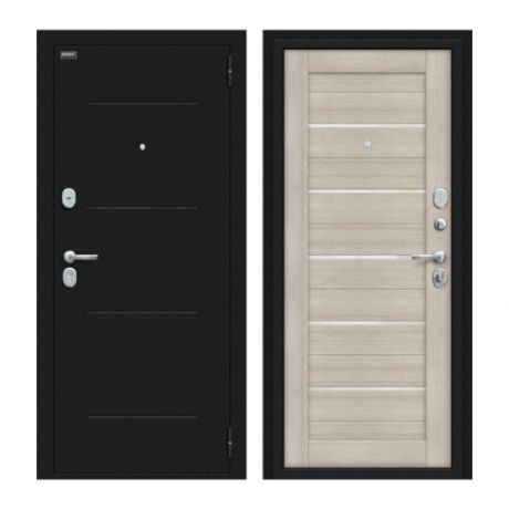 Входная дверь Браво/Dveri Bravo/Нео Букле черное/Cappuccino Veralinga 2050x960 левая