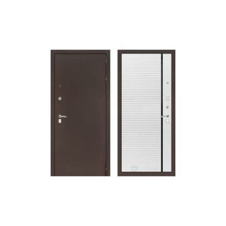 Дверь входная (стальная, металлическая) Labirint Classic "Антик медный" 22 "Белый софт"