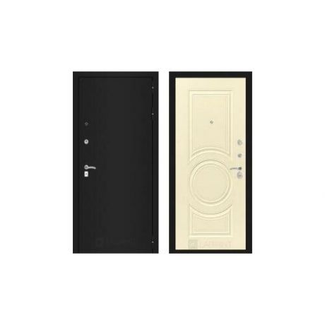 Дверь входная (стальная, металлическая) Labirint Classic "Шагрень черная" 23 "Шампань Soft-touch"