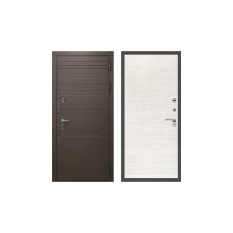Дверь входная (стальная, металлическая) Rex 14 Шоколад Гладкая (без фрезеровки) 