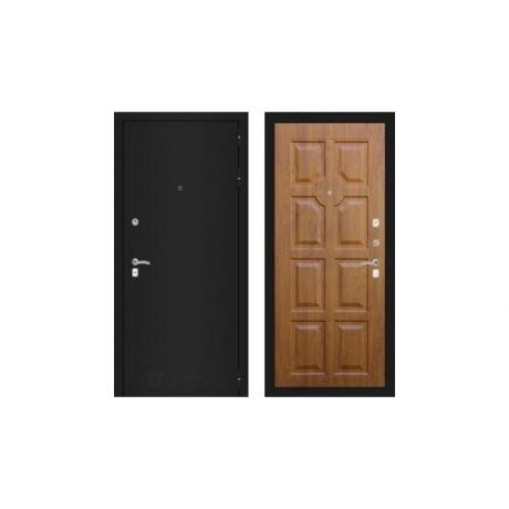 Дверь входная (стальная, металлическая) Labirint Classic "Шагрень черная" 17 "Золотой дуб" (Винорит)