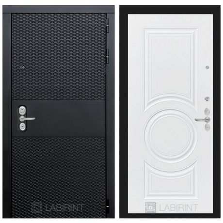 Дверь Лабиринт BLACK CISA 23 Белый софт металлическая. Сторона открывания: Левая, Размер короба - 880*2050мм (Внутри белые)