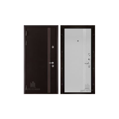 Дверь Норд 2 муар коричневый Uno Chiaro Patina (RAL 9003) шпон