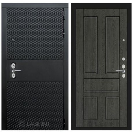 Дверь Лабиринт BLACK CISA 10 Дуб филадельфия графит металлическая. Сторона открывания: Левая, Размер короба - 960*2050мм (С шумоизоляцией)