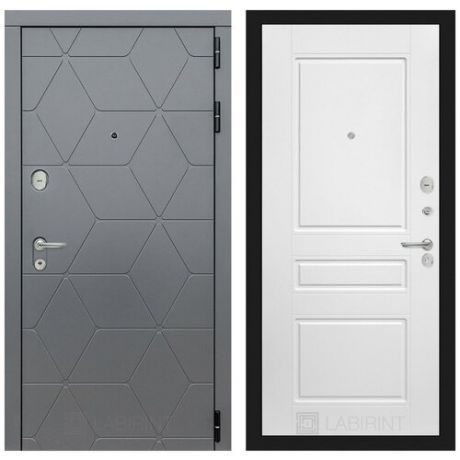 Входная металлическая дверь Лабиринт Космо 03 (Графит / Белый софт)