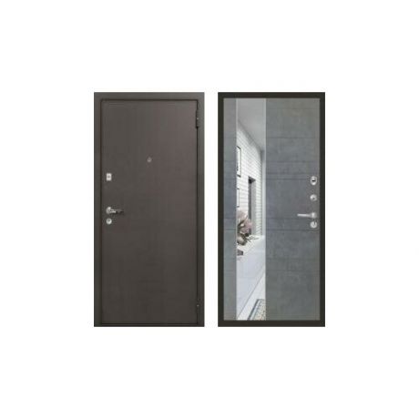 Дверь входная (стальная, металлическая) Лекс 1А с панелью 97 "Бетон серый"