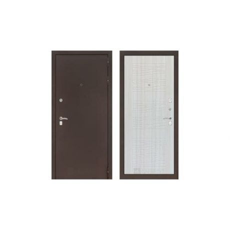 Дверь входная (стальная, металлическая) Labirint Classic "Антик медный" 06 "Сандал белый"