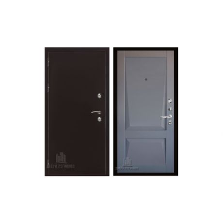 Дверь Термо 3 антик медь Perfecto Светло-серый бархат экошпон