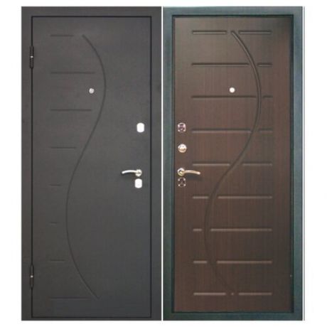 Входная дверь Штамп Волна (Венге) 860*2050 левая