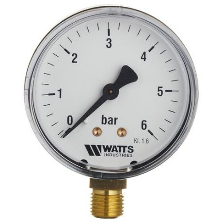 Манометр Watts (10007723) 1/4 НР(ш) радиальный 6 бар d63 мм
