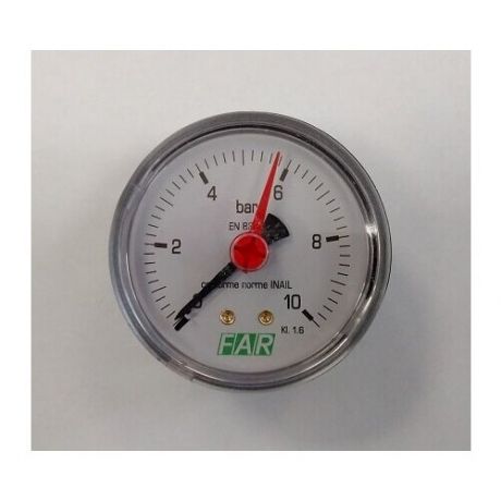 Манометр FAR 1/4" (торцевое соединение) , 0-10 бар, - 20-80 °C, O 63 мм