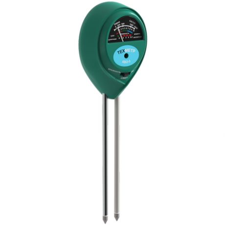 Измеритель кислотности (pH), влажности и освещенности почвы техметр КВО-3 (Зеленый)
