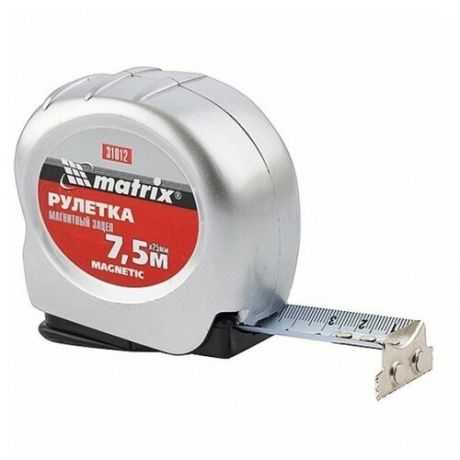 Рулетка Magnetic, 7,5 м х 25 мм, магнитный зацеп// Matrix Matrix 31012