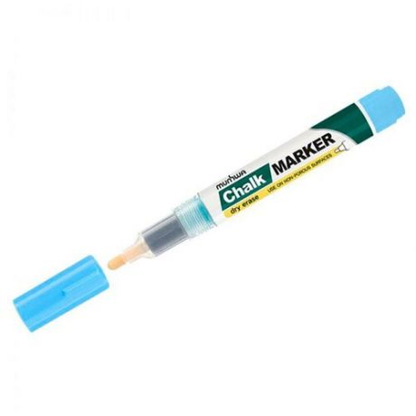 Маркер меловой MunHwa CM-02 Chalk Marker, спиртовая основа, голубой, 3 мм {227221}