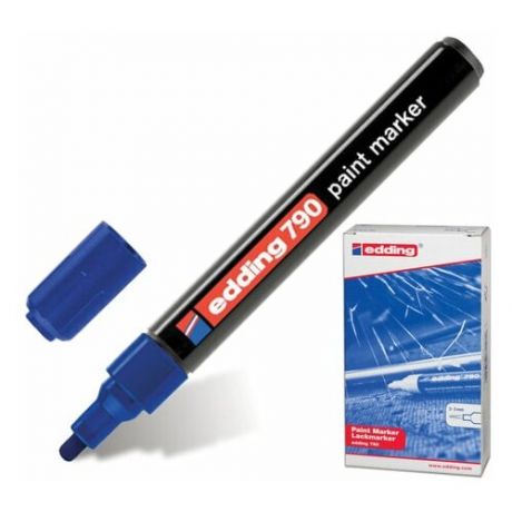 Маркер-краска лаковый EDDING "790", 2-4 мм, синий, круглый наконечник, пластиковый корпус, E-790/3, 1 шт.