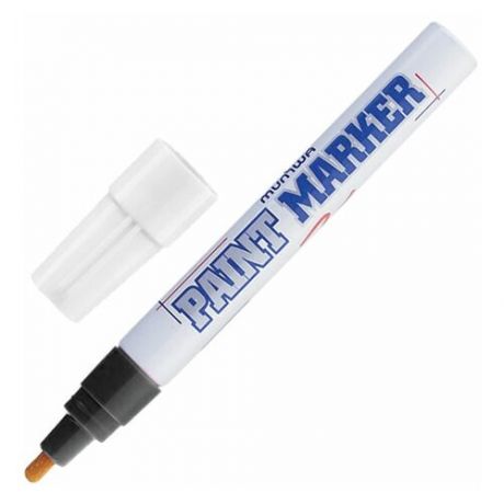 Маркер-краска лаковый (paint marker) MUNHWA, 4 мм, черный, нитро-основа, алюминиевый корпус, PM-01, 2 шт.