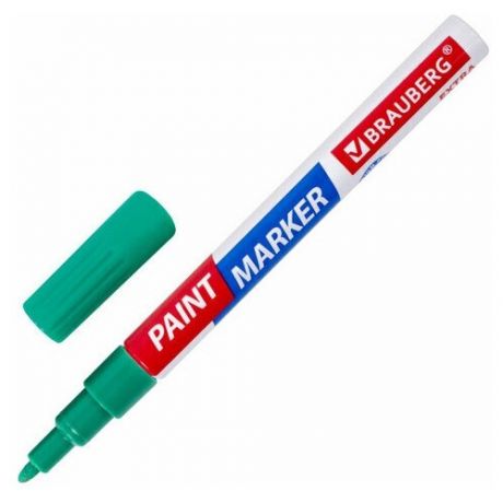 BRAUBERG Маркер-краска лаковый EXTRA (paint marker) 2 мм, зеленый, улучшенная нитро-основа, Brauberg, 151974, 12 шт.