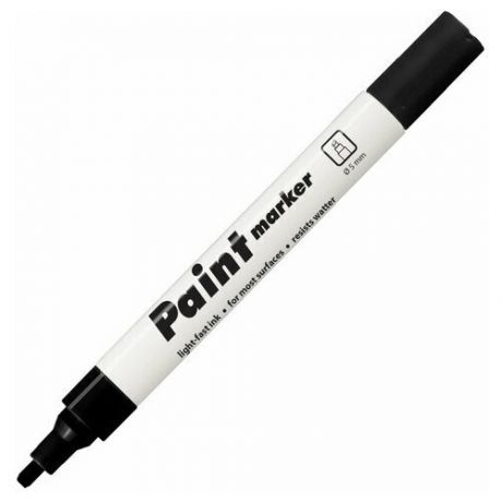 CENTROPEN Маркер-краска лаковый (paint marker) черный CENTROPEN, скошенный наконечник, 1-5 мм, 9100, 5 9100 9912