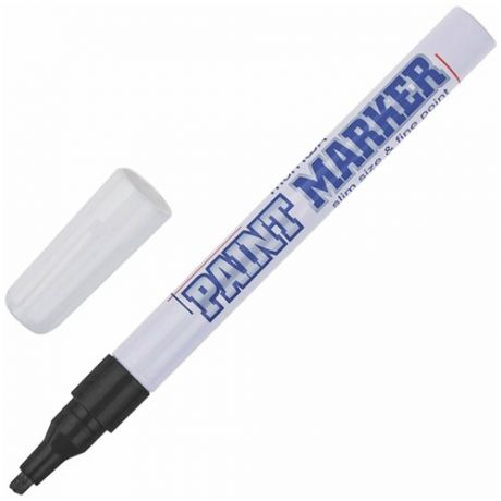 Маркер-краска лаковый (paint marker) MUNHWA «Slim», 2 мм, черный, нитро-основа, алюминиевый корпус, SPM-01