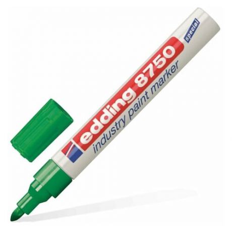 EDDING Маркер-краска лаковый (paint marker) EDDING 8750, зеленый, 2-4 мм, круглый наконечник, алюминиевый корпус, Е-8750/4
