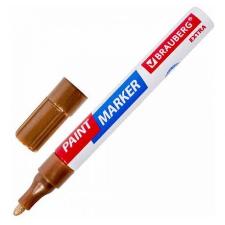 Маркер-краска лаковый EXTRA (paint marker) 4 мм, медный, усиленная нитро-основа, BRAUBERG, 151988