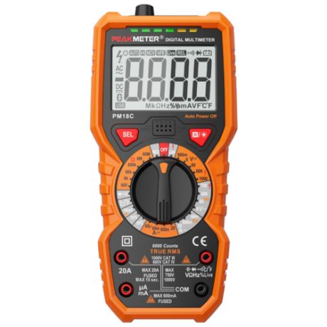Мультиметр цифровой Peakmeter PM18C оранжевый